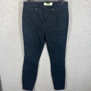 Anthropologie‎ Skinny Cargo Pants Women 28 Black Utility Slim EUC